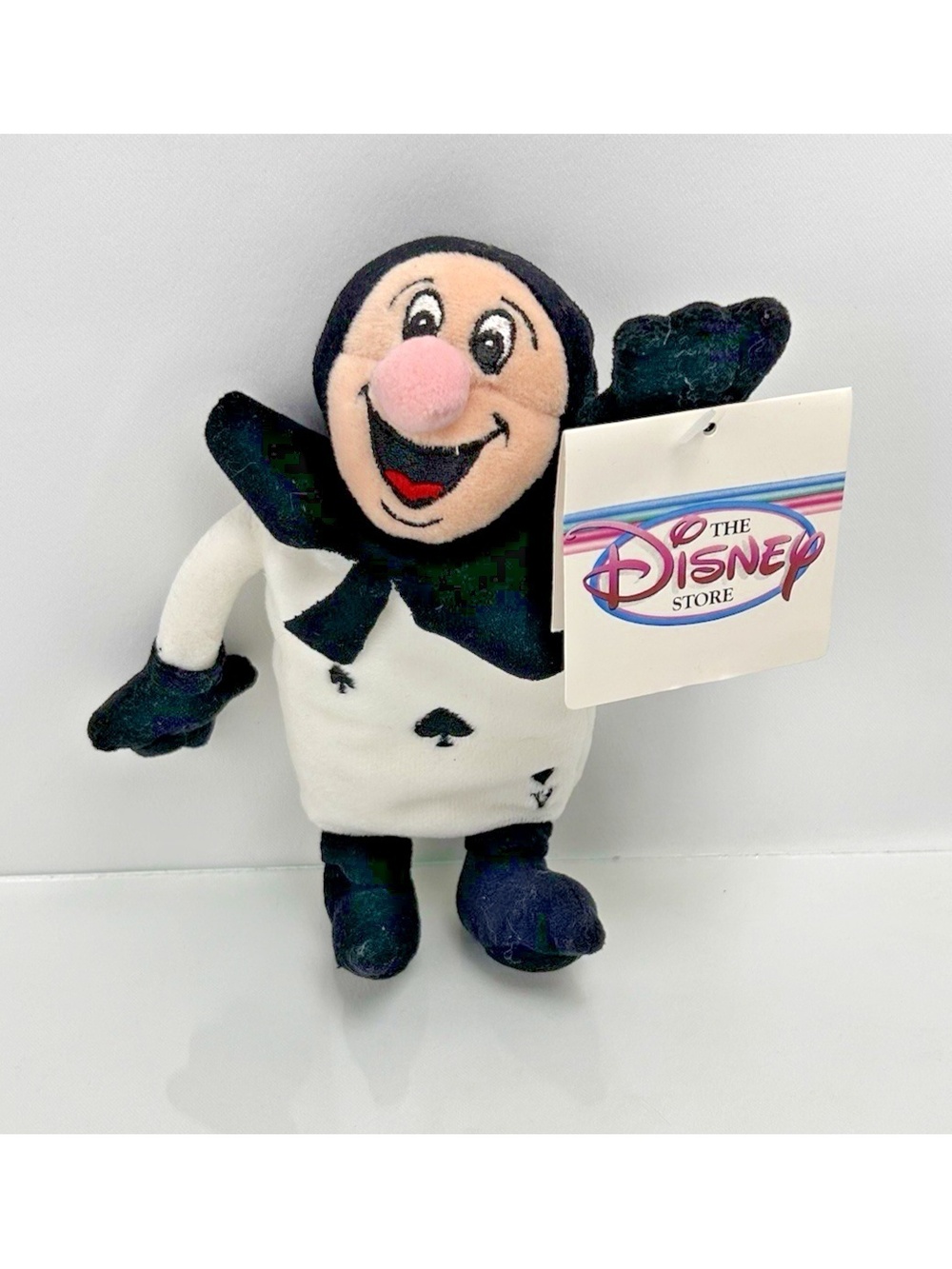 Disney Store Alice In Wonderland Playing Card Bean Bag Plush 6" Ace of Spades